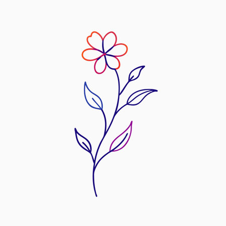 Minimalist watercolor floral artのイラスト素材