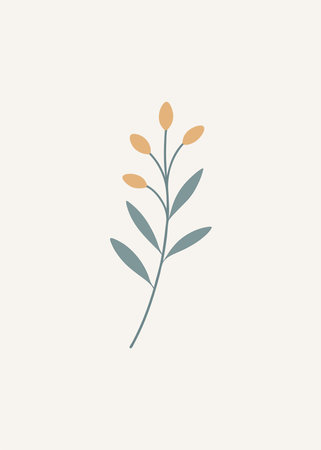 Minimalist watercolor floral artのイラスト素材