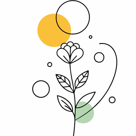 Minimalist watercolor floral artのイラスト素材