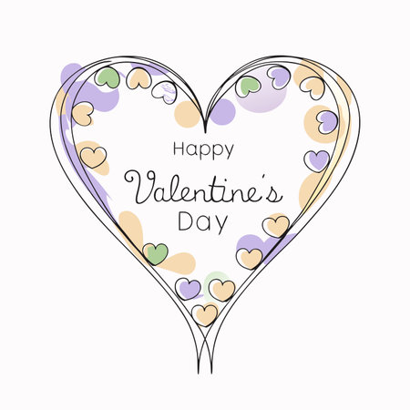 Valentines day lovely heart greeting card vectorのイラスト素材