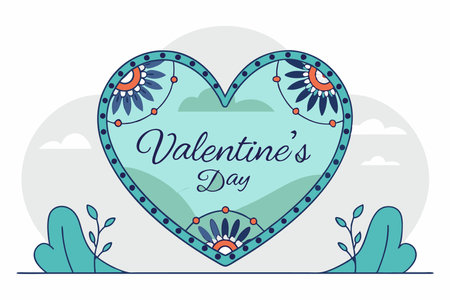 Valentines day lovely heart greeting card vectorのイラスト素材