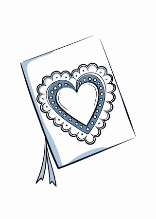 Valentines day lovely heart greeting card vectorのイラスト素材