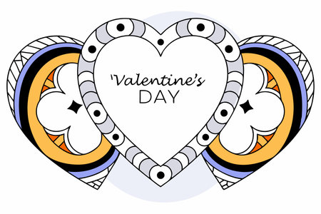 Valentines day lovely heart greeting card vectorのイラスト素材