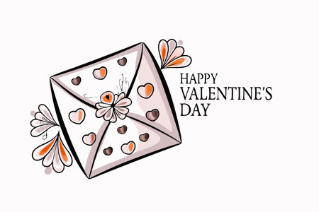 Valentines day lovely heart greeting card vectorのイラスト素材