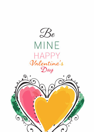 Valentines day lovely heart greeting card vectorのイラスト素材