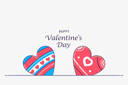 Valentines day lovely heart greeting card vectorのイラスト素材