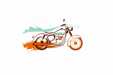 Watercolor background with motorcycle vectorのイラスト素材