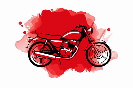 Watercolor background with motorcycle vectorのイラスト素材