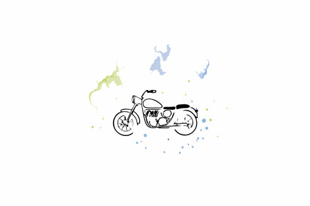 Watercolor background with motorcycle vectorのイラスト素材