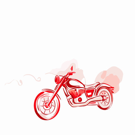 Watercolor background with motorcycle vectorのイラスト素材