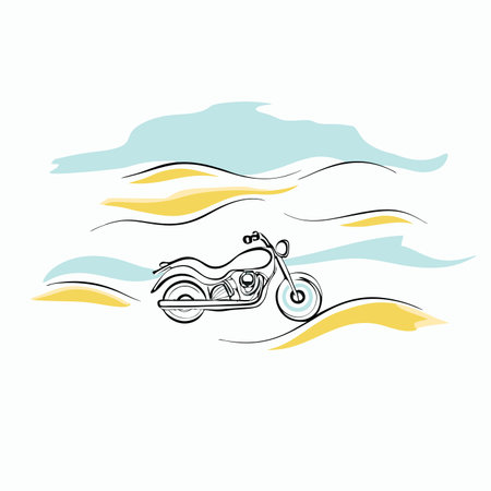 Watercolor background with motorcycle vectorのイラスト素材