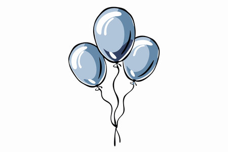 Watercolor balloons vector on white backgroundのイラスト素材