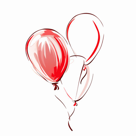 Watercolor balloons vector on white backgroundのイラスト素材