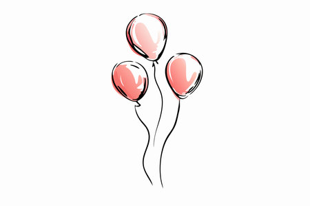 Watercolor balloons vector on white backgroundのイラスト素材