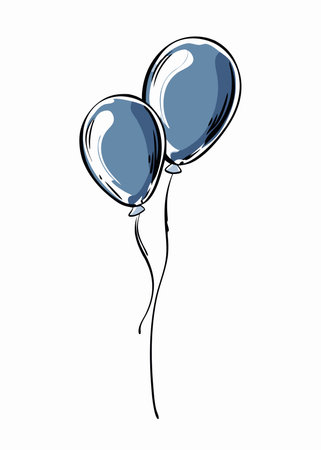 Watercolor balloons vector on white backgroundのイラスト素材