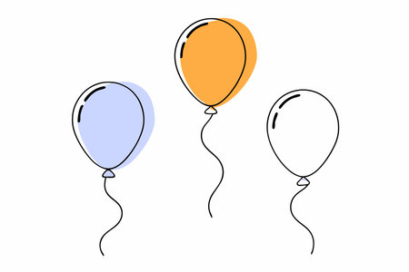 Watercolor balloons vector on white backgroundのイラスト素材