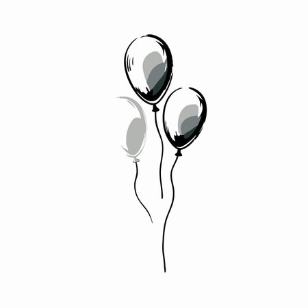 Watercolor balloons vector on white backgroundのイラスト素材