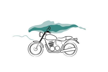 Watercolor background with motorcycle vectorのイラスト素材