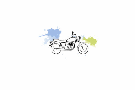 Watercolor background with motorcycle vectorのイラスト素材