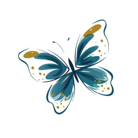 Watercolor butterfly on white backgroundのイラスト素材