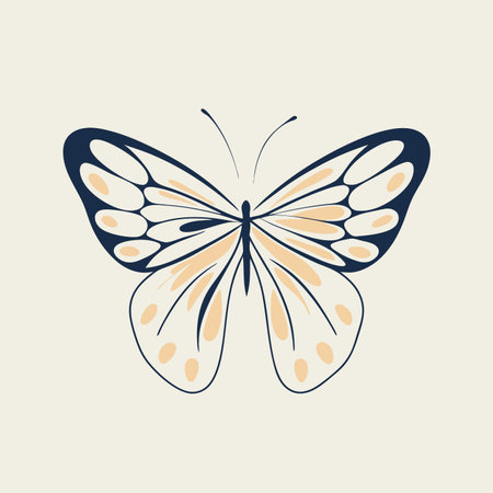 Watercolor butterfly on white backgroundのイラスト素材