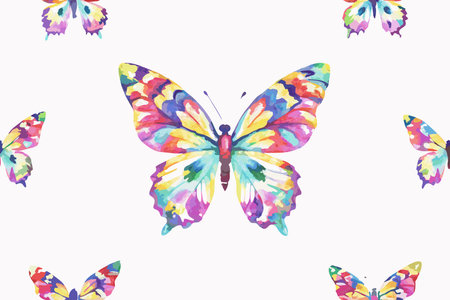 Watercolor butterfly on white backgroundのイラスト素材