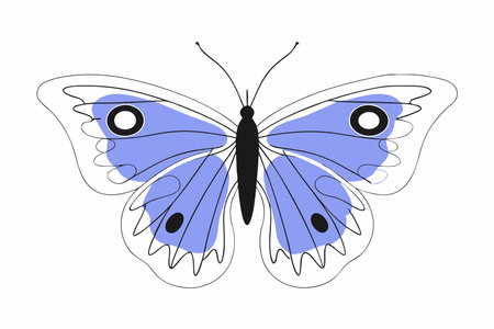 Watercolor butterfly on white backgroundのイラスト素材