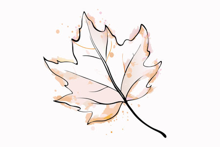 Autumn leaf watercolor on white backgroundのイラスト素材