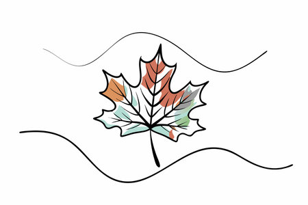 Autumn leaf watercolor on white backgroundのイラスト素材
