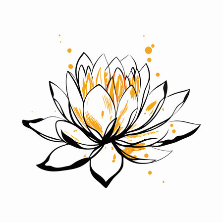 Lotus flower watercolor vectorのイラスト素材