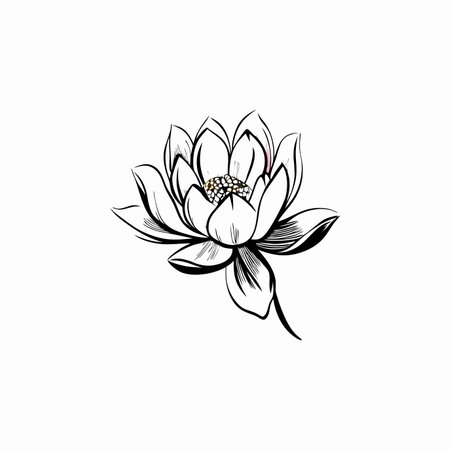 Lotus flower watercolor vectorのイラスト素材