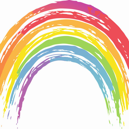 Rainbow watercolor on white backgroundのイラスト素材