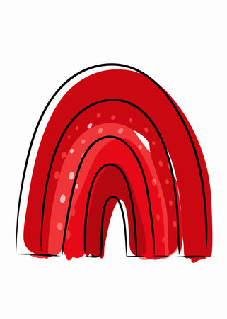 Rainbow watercolor on white backgroundのイラスト素材