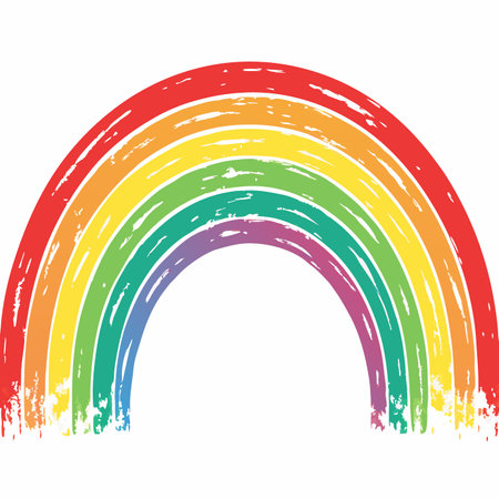 Rainbow watercolor on white backgroundのイラスト素材