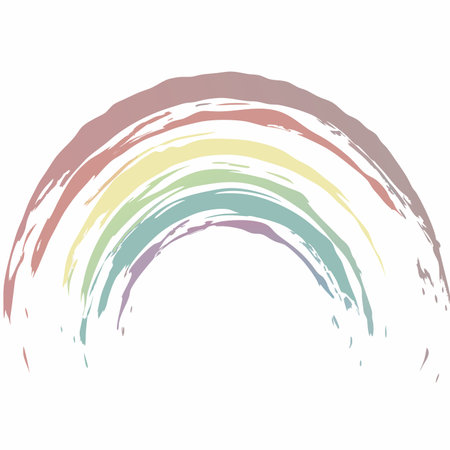 Rainbow watercolor on white backgroundのイラスト素材