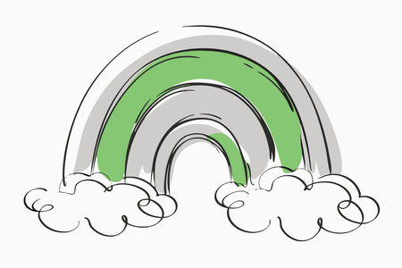 Rainbow watercolor on white backgroundのイラスト素材