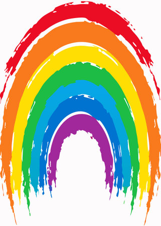 Rainbow watercolor on white backgroundのイラスト素材