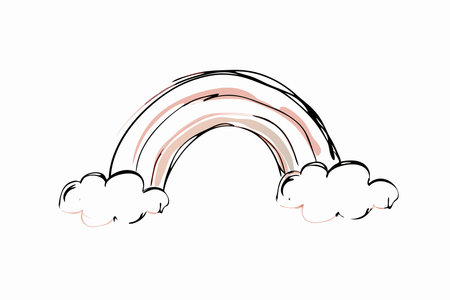 Watercolor Rainbow on white backgroundのイラスト素材