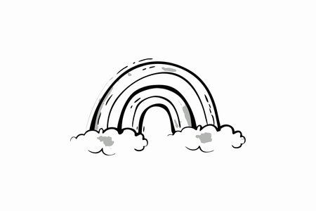 Watercolor Rainbow on white backgroundのイラスト素材