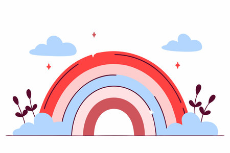 Watercolor Rainbow on white backgroundのイラスト素材