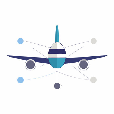 Airplane vector art on white backgroundのイラスト素材