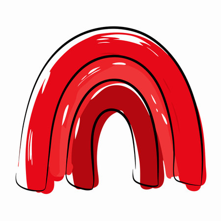 Watercolor Rainbow on white backgroundのイラスト素材