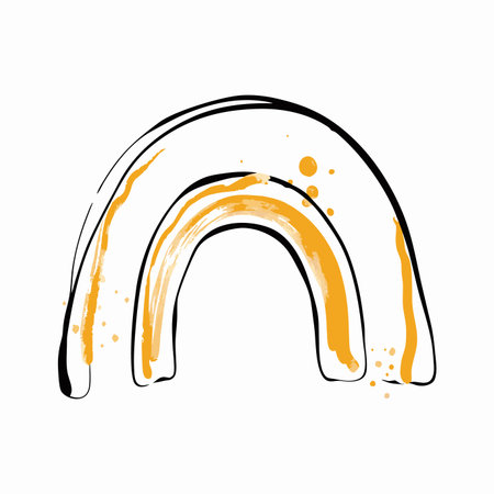 Watercolor Rainbow on white backgroundのイラスト素材