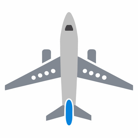 Airplane vector art on white backgroundのイラスト素材