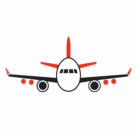 Airplane vector art on white backgroundのイラスト素材