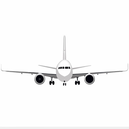 Airplane vector art on white backgroundのイラスト素材