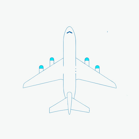 Airplane vector art on white backgroundのイラスト素材