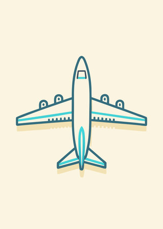 Airplane vector art on white backgroundのイラスト素材
