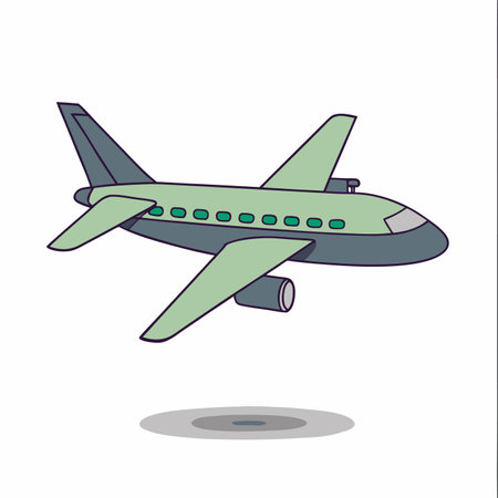 Airplane vector art on white backgroundのイラスト素材