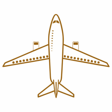 Airplane vector art on white backgroundのイラスト素材